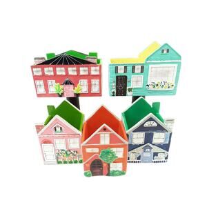 Studio M 5pc Lot Mini House Cottage Succulent Planters Jennifer Orkin-Lewis Set